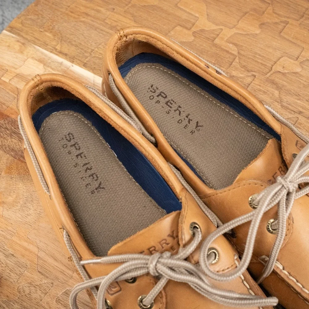Sperry Top Sider Shoes Deck Boat Tan Brown Leather Men's 9.5
